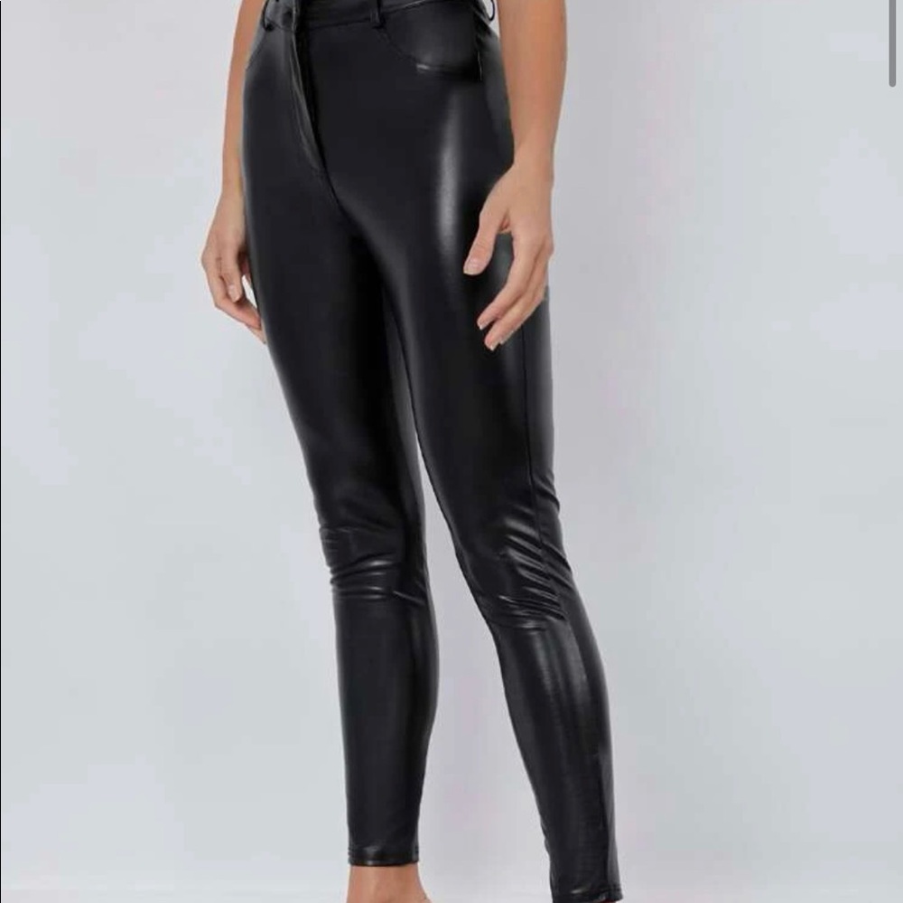 Shein high waisted PU leather skinny pants